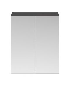 Nuie Athena 600mm Mirror Unit 2 Door 50/50- Gloss Grey