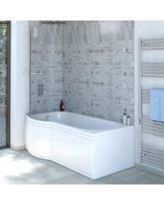 Luxury Curved Shower Bath Screen Silver / Clear