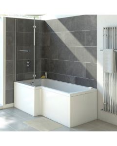 Standard L Shaped Bath Screen Silver / Clear