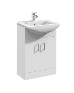 Nuie Mayford 550mm Basin Unit With Square Bowl - Gloss White