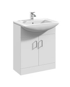 Nuie Mayford 650mm Basin Unit With Square Bowl - Gloss White