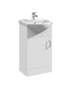 Nuie Mayford 450mm Basin Unit With Curved Bowl - Gloss White