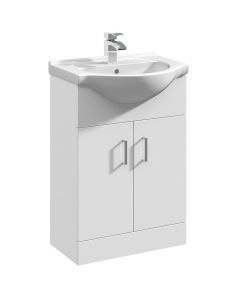 Nuie Mayford 550mm Basin Unit With Curved Bowl - Gloss White