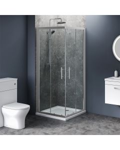 760mm x 760mm Corner Entry Shower Enclosure and Shower Tray (Includes Free Shower Tray Waste)