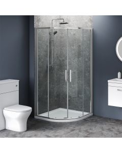 800mm x 800mm Double Door Quadrant Shower Enclosure and Shower Tray (Includes Free Shower Tray Waste)