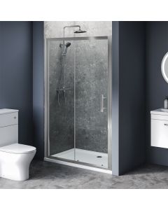 1000mm x 700mm Single Sliding Door Shower Enclosure and Shower Tray (Includes Free Shower Tray Waste)