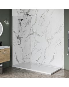 1100mm x 900mm Wetroom Shower Screens Shower Enclosure and Shower Tray (Includes Free Shower Tray Waste)