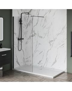 Aqua i 8 Black Wetroom Screen Panel 1200mm x 1900mm High