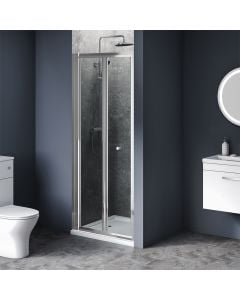 700mm x 700mm Bifold Door Shower Enclosure and Shower Tray (Includes Free Shower Tray Waste)