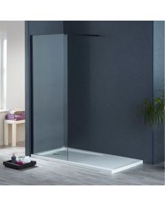 Emporia 8 Matt Black Walk-In Wetroom 2000mm High - Multiple Sizes & Variations Available