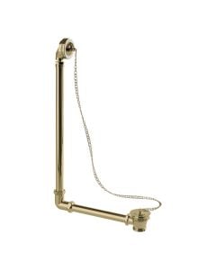Burlington Exposed Bath Waste with Overflow Plug & Chain - Gold / White