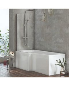 Ella Rowe L Shape Shower Bath Front Panel 1700mm - White