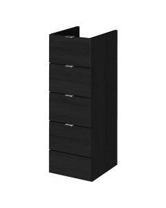 Hudson Reed Fusion 300mm Fitted Drawer Unit - Charcoal Black Woodgrain