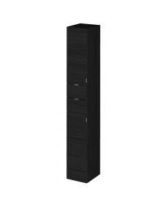 Hudson Reed Fusion 300mm Tall Tower Unit - Charcoal Black Woodgrain