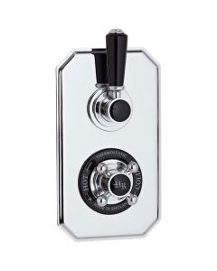 Hudson Reed Black Topaz Twin Concealed Thermostatic Shower Valve - Chrome