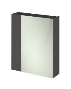 Hudson Reed Fusion 600mm Mirror Cabinet Unit 75/25 - Gloss Grey