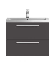 Hudson Reed Quartet 720mm Cabinet & Basin - Gloss Grey