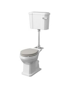 Hudson Reed Richmond Comfort Height Mid Level Pan with Cisterns & Flush Pipe Kit - White