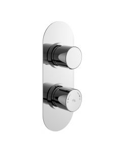 Hudson Reed Round Twin Concealed Shower Valve with Diverter - Chrome