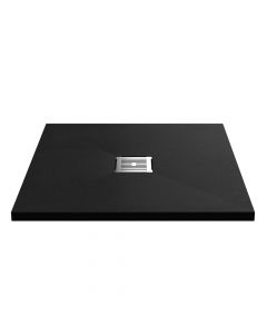 Hudson Reed Slimline Square Shower Tray 800mm x 800mm - Black Slate