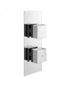 Hudson Reed Square Twin Concealed Shower Valve - Chrome