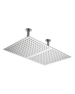 Hudson Reed Stainless Steel Rectangular Ceiling Shower Head & Arms 600mm x 400mm - Chrome