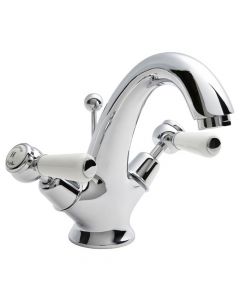 Hudson Reed Topaz Dome Lever Mono Basin Mixer with Pop-up Waste - Chrome