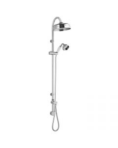 Hudson Reed Traditional Shower Riser Kit with Drencher Head, Handset and Concealed Elbow - Chrome
