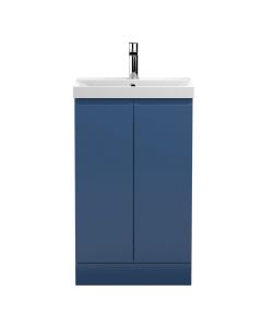 Hudson Reed Urban 500mm Freestanding 2 Door Vanity Unit & Thin Edge Basin - Satin Blue