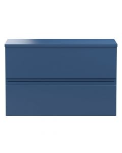 Hudson Reed Urban 800mm 2 Drawer Wall Hung Cabinet & Worktop - Satin Blue