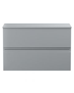 Hudson Reed Urban 800mm 2 Drawer Wall Hung Cabinet & Worktop - Satin Grey