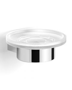 Logan Scott Kairi Round Glass Soap Dish - Chrome