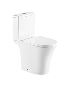 Kartell Kameo Rimless Comfort Height Close Coupled Toilet & Soft Close Seat - White