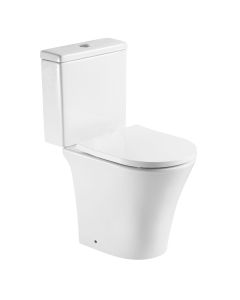 Kartell Kameo Rimless Short Projection Close Coupled Toilet & Soft Close Seat - White