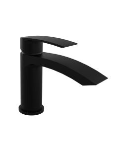 Kartell Nero Curve Basin Mixer with Click Waste - Black