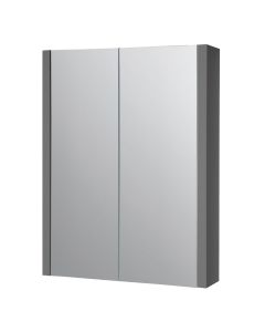 Kartell Purity 500mm 2 Door Mirrored Cabinet - Storm Grey Gloss