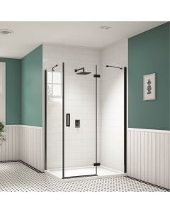 Merlyn Black Hinge and Inline Shower Door 1200mm