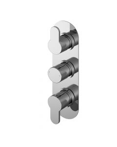 Nuie Arvan Concealed Triple Thermostatic Shower Valve - Chrome