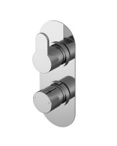 Nuie Arvan Concealed Twin Thermostatic Shower Valve - Chrome