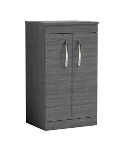 Nuie Athena 500mm 2 Door Floor Standing Cabinet & Worktop - Anthracite Woodgrain