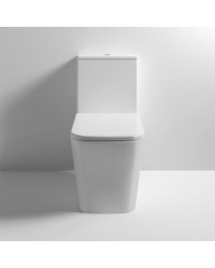 Nuie Ava Compact Flush To Wall Square Toilet with Cistern & Sandwich Seat