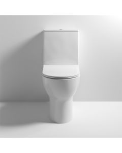 Nuie Freya Compact Close Coupled Flush To Wall Toilet with Cistern & Sandwich Seat