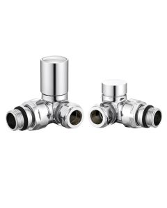 Roma Pair Round Corner Radiator Valves - Chrome