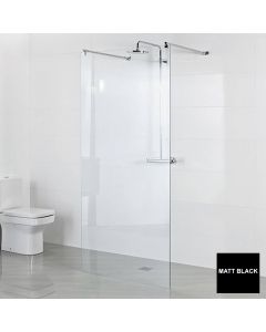 Roman Haven Select 10mm Linear Wetroom Panel 1400mm - Matt Black