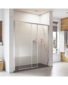 Roman Haven6 Level Access Sliding Shower Door 1400mm Right Hand - Chrome