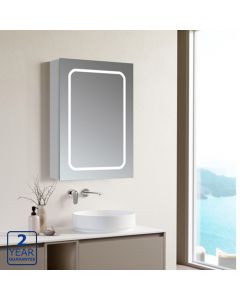 Serene Fleur 500mm x 700mm 1 Door LED Mirrored Cabinet with Infrared Sensor & Shaver Socket
