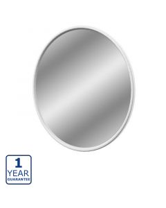 Serene Victoria 550 x 550mm Round Mirror - Satin White Ash