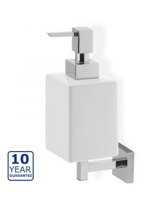 Serene Moda Wall Mounted Soap Dispenser - Chrome & White