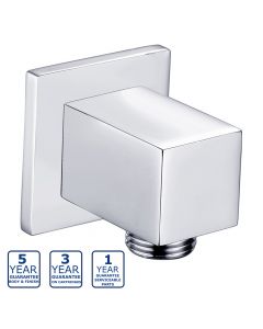 Serene Square Wall Outlet Elbow - Chrome