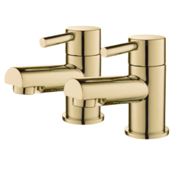 Noveua Clapham Pair of Basin Taps - Brushed Brass